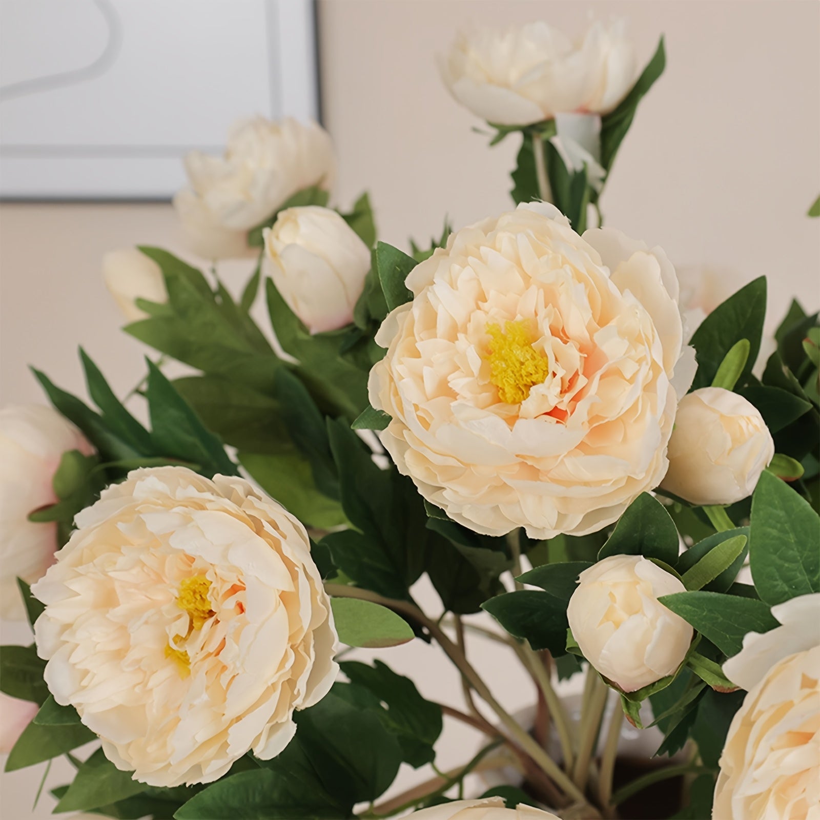 2/5 Bundles Lifelike Artificial Peony Silk Flowers, Spring Faux Peonies for Wedding, Party, Home Decor, Living Room, Office, Seasonal Decoration - Plastic, Reunion, Tabletop, No Container, Electricity-Free