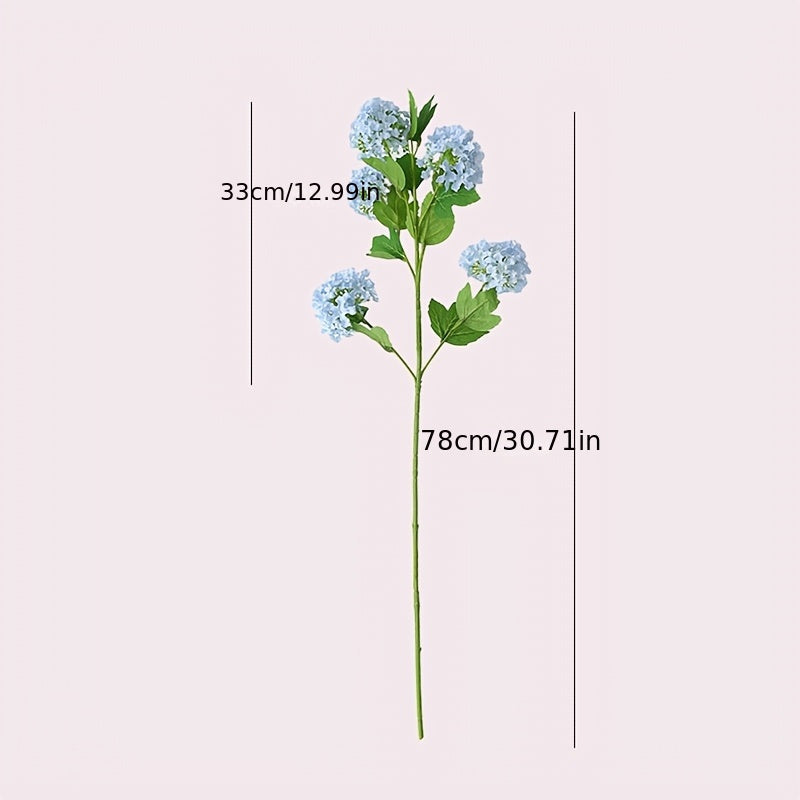 2pcs Elegant Artificial Hydrangea Flowers - 5-Head Faux Snowball Bouquets for Home & Wedding Decor, Perfect for Thanksgiving, Christmas, Valentine&
