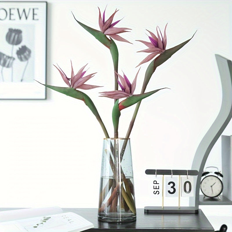 Long Stem Bird of Paradise Artificial Flowers - Perfect for Home Decor, Desk Decoration, Outdoor Patio, Christmas, Easter, Hanukkah, Valentine&