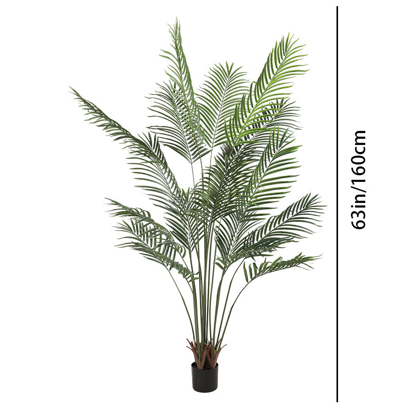 63" Lifelike Artificial Golden Cane Palm Tree Black Pot