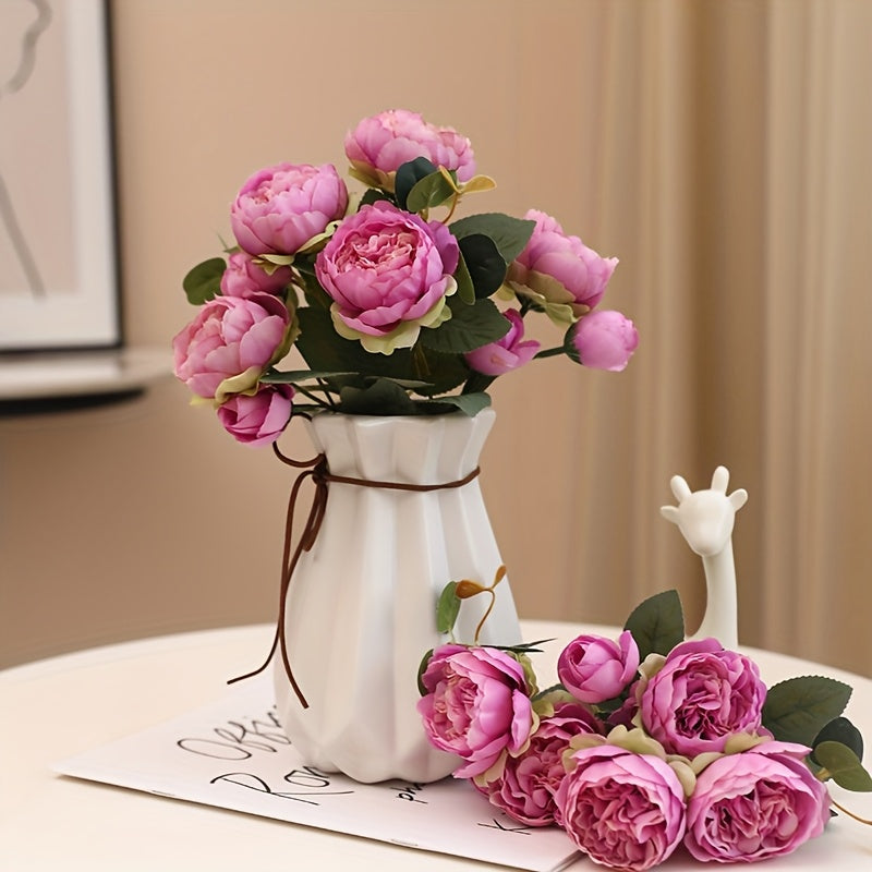 2pcs Lifelike Peony Artificial Flowers - 5 Blooms Each, Perfect for Weddings, Engagements & Home Decor, Best for Christmas, Perfect for Thanksgiving