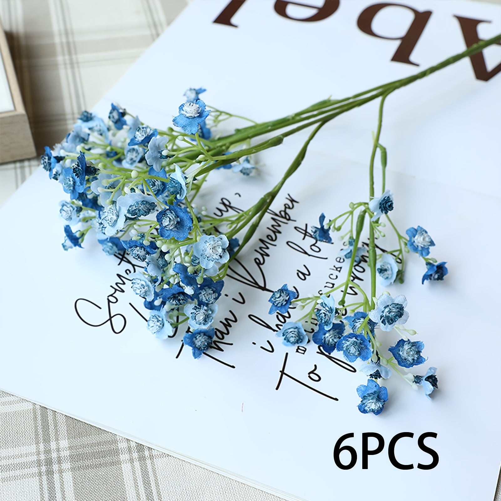 6/12pcs Boho Style Artificial Gypsophila Flower Bouquets, Plastic Real Touch Simulation Stems for Home Office Decor, Outdoor Garden, Wedding, Birthday, Christmas, Valentine&