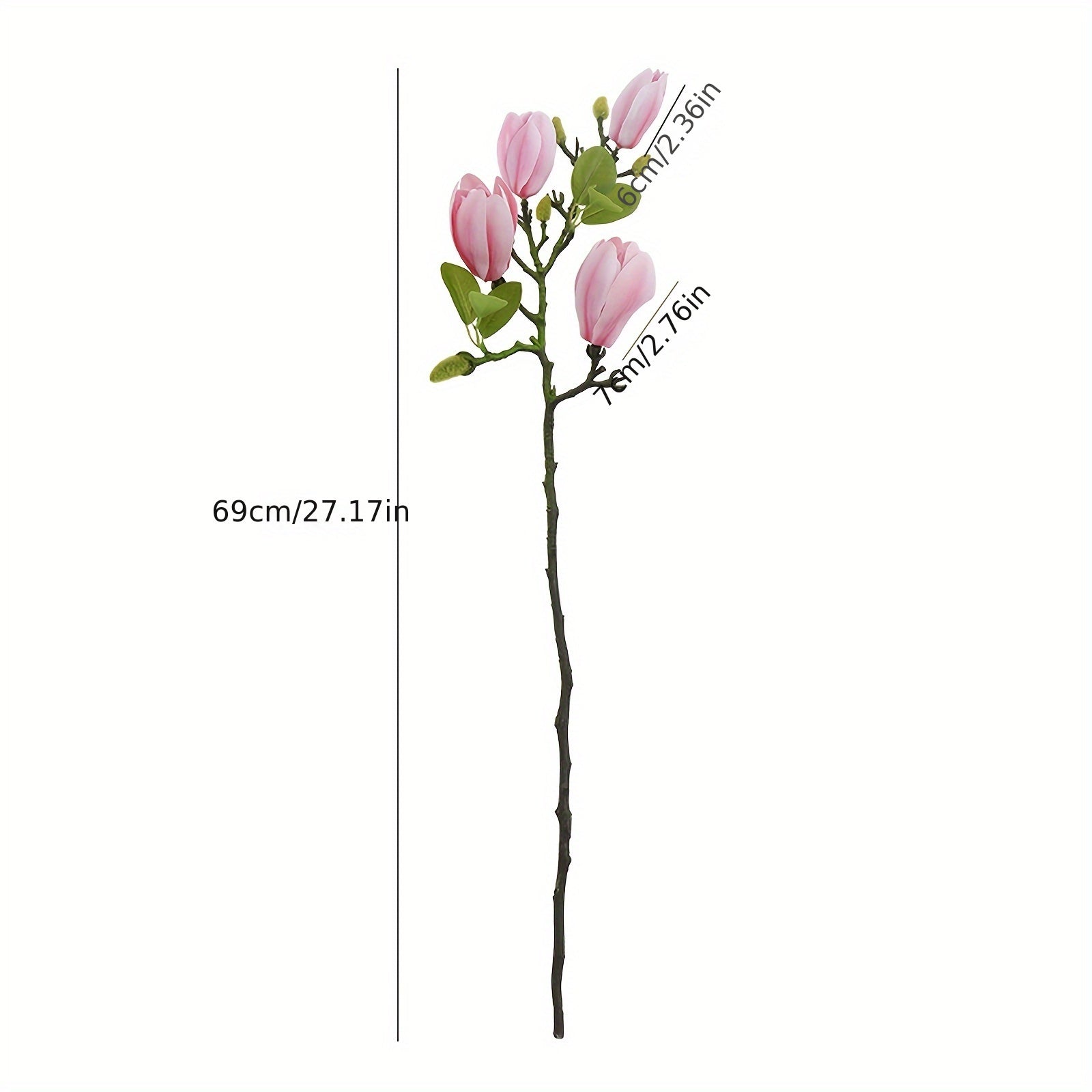 Boho Style Artificial Magnolia Flowers, 27.17" Long Stems, Plastic Floral Arrangements for Wedding Centerpieces, Home Decor, Valentine&