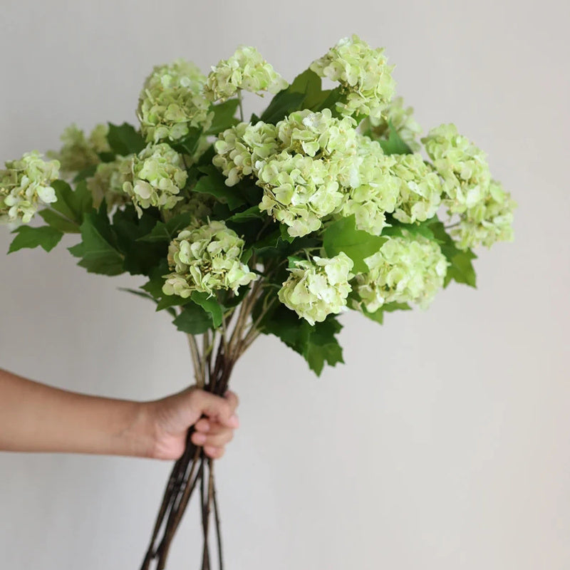 3pcs Classic Style Artificial Hydrangea Flowers, Plastic Floral Swags, Versatile Faux Hydrangeas for Home & Office Decor, with 28" for Wedding, Thanksgiving, Valentine&