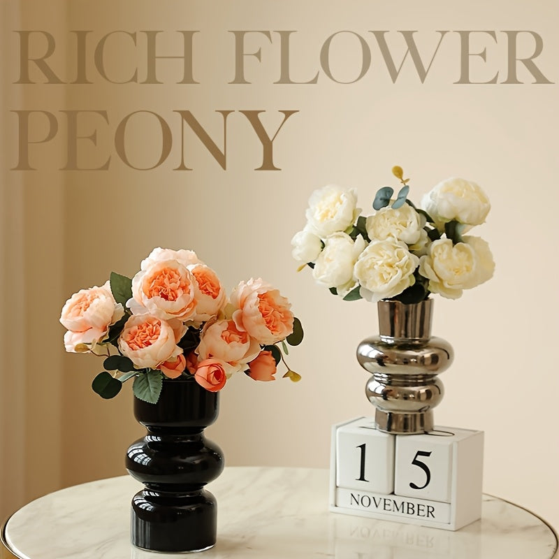 2pcs Lifelike Peony Artificial Flowers - 5 Blooms Each, Perfect for Weddings, Engagements & Home Decor, Best for Christmas, Perfect for Thanksgiving