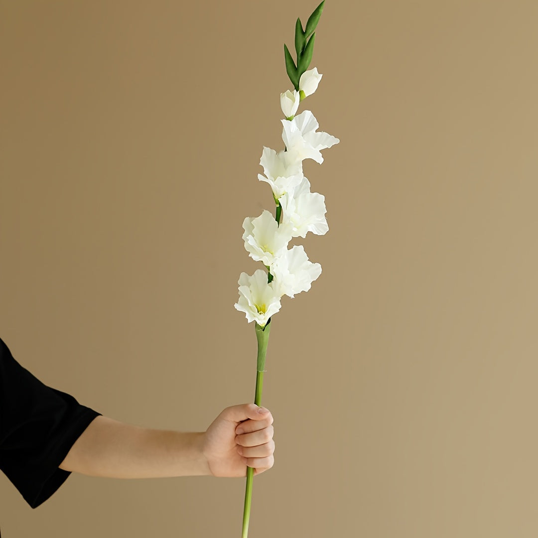 1pc, Artificial Gladiolus Bush Flowers, 32.6 In Artificial Silk Flower Bouquet, Flower Arrangement Artificial Centerpiece, Wedding Bride Engagement Birthday Anniversary Party Supplies, Outdoor Garden Patio Decoration, Home Decoration, Room Decoration