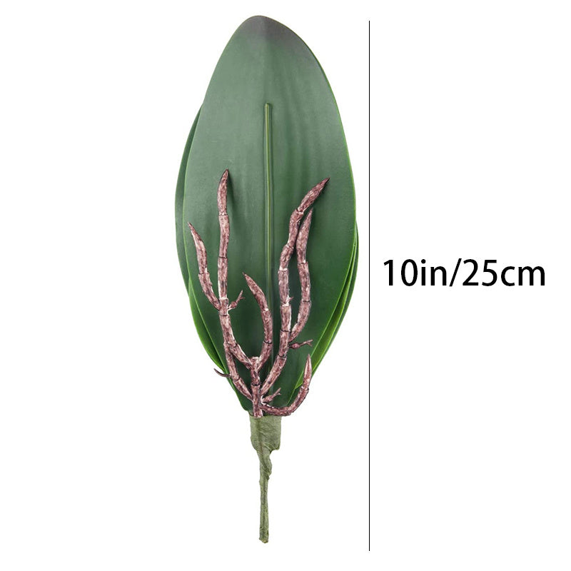 3pcs Evergreen Phalaenopsis Orchid Artificial Leaves and Flowers, Plastic Faux Plant Decor for Home, Desk, Vase - Ideal for Get Well, Valentine&