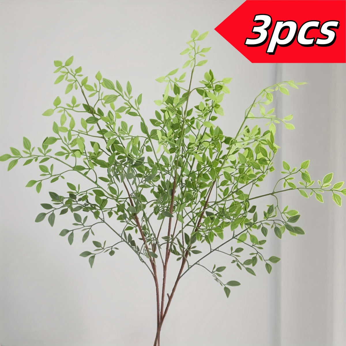 3pcs Set of Artificial Nandina Leaves - Versatile Faux Greenery for Home & Wedding Decor, Perfect for Spring/Summer Table Centerpieces & Outdoor Garden