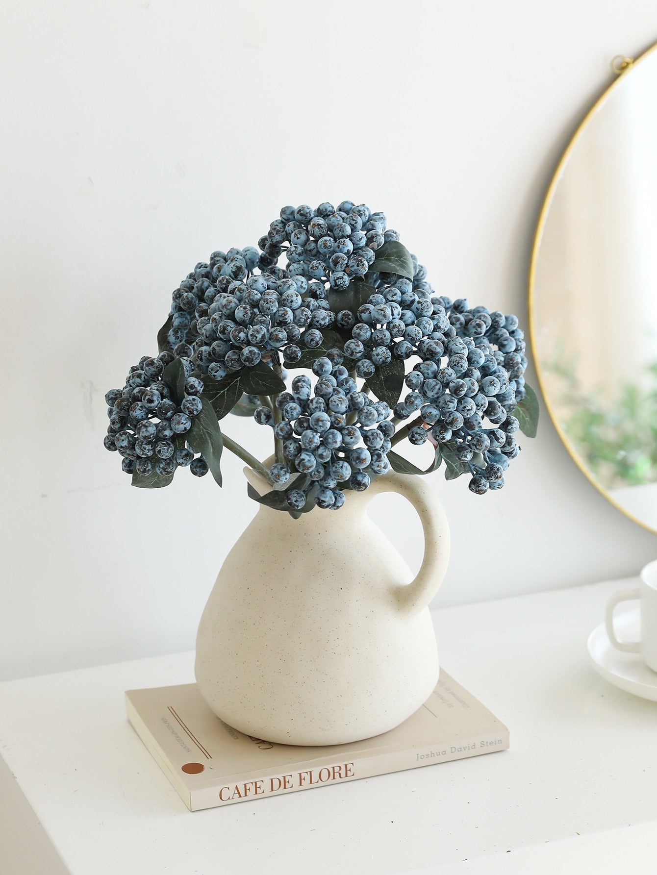 1pc/3pcs/6pcs Artificial Berry Branches, Lifelike Fake Blueberry Fruit, Simulated Berry Stems, Suitable For Wedding Decor, Home Party, Holiday, Vase Filler, Wreath DIY, Christmas, Thanksgiving Farmhouse Decor