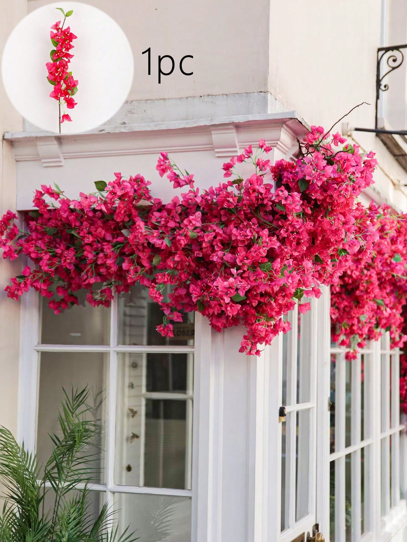 1pc/3pcs/6pcs, 30in/76cm, Artificial Flower, Fake Plant, Single Branch Bouganvillea, Artificial Bouganvillea Branch, Artificial Bougainvillea Flower, Artificial Flower Stem Plant Branch, Suitable For Outdoor Wall Decor, Balcony Decor, Party Wedding Center