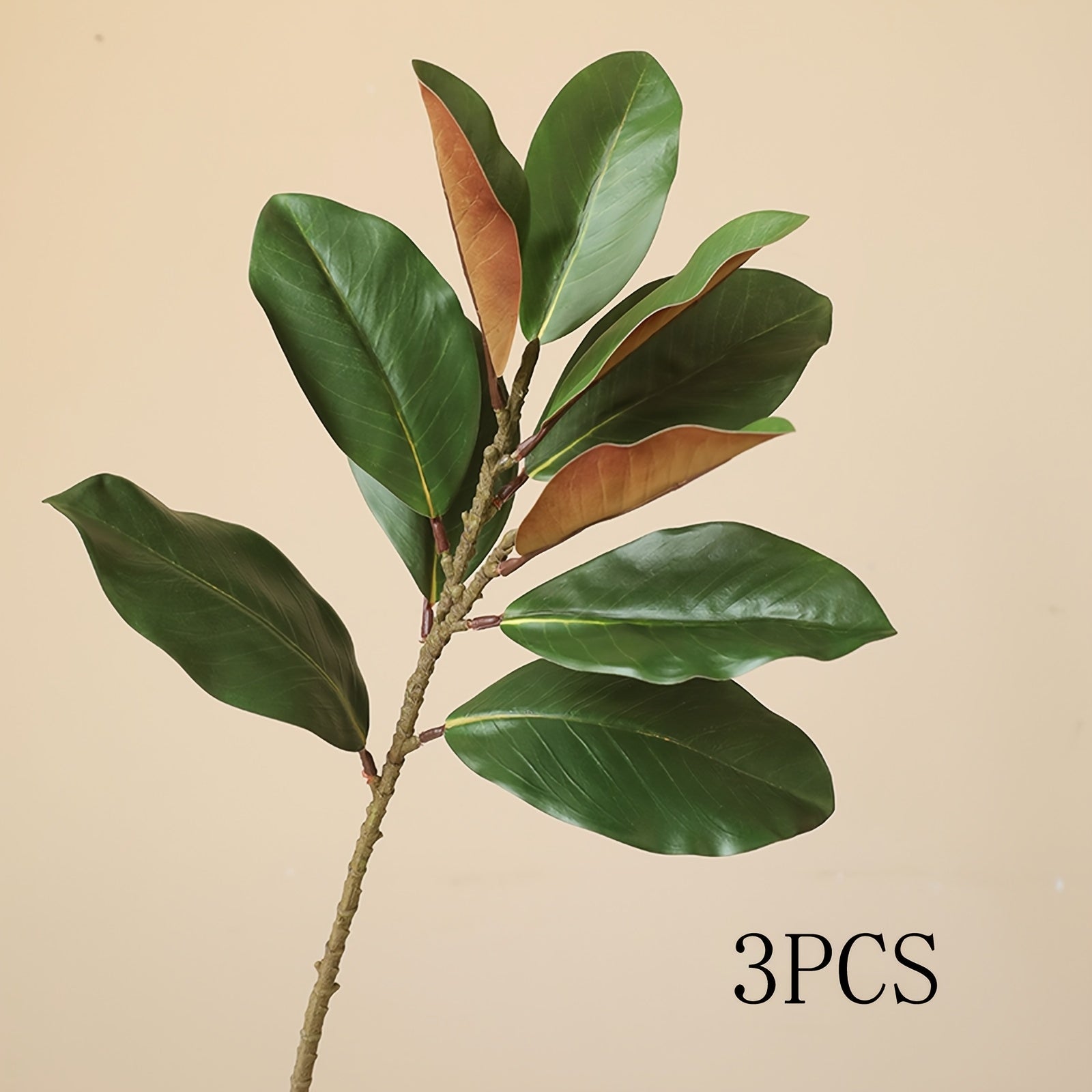 3/5pcs Artificial Simulation Magnolia Flower Plant Magnolia Branch Artificial Green Plant Stem Fake Eucalyptus Decoration Wedding Home Centerpiece Bouquet Flower Arrangement, Spring And Summer Easter Decoration, Simulation Green Plant