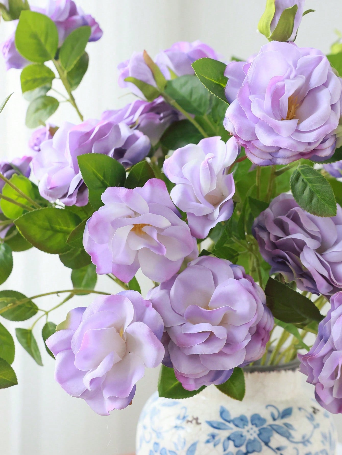 1pc, 74cm/29.2in, 1 Stem 6 Heads Rose Flower Bouquet, Suitable For Home Vase Decoration, Living Room Decoration, Wedding Arrangement, Garden Decoration, Valentine&