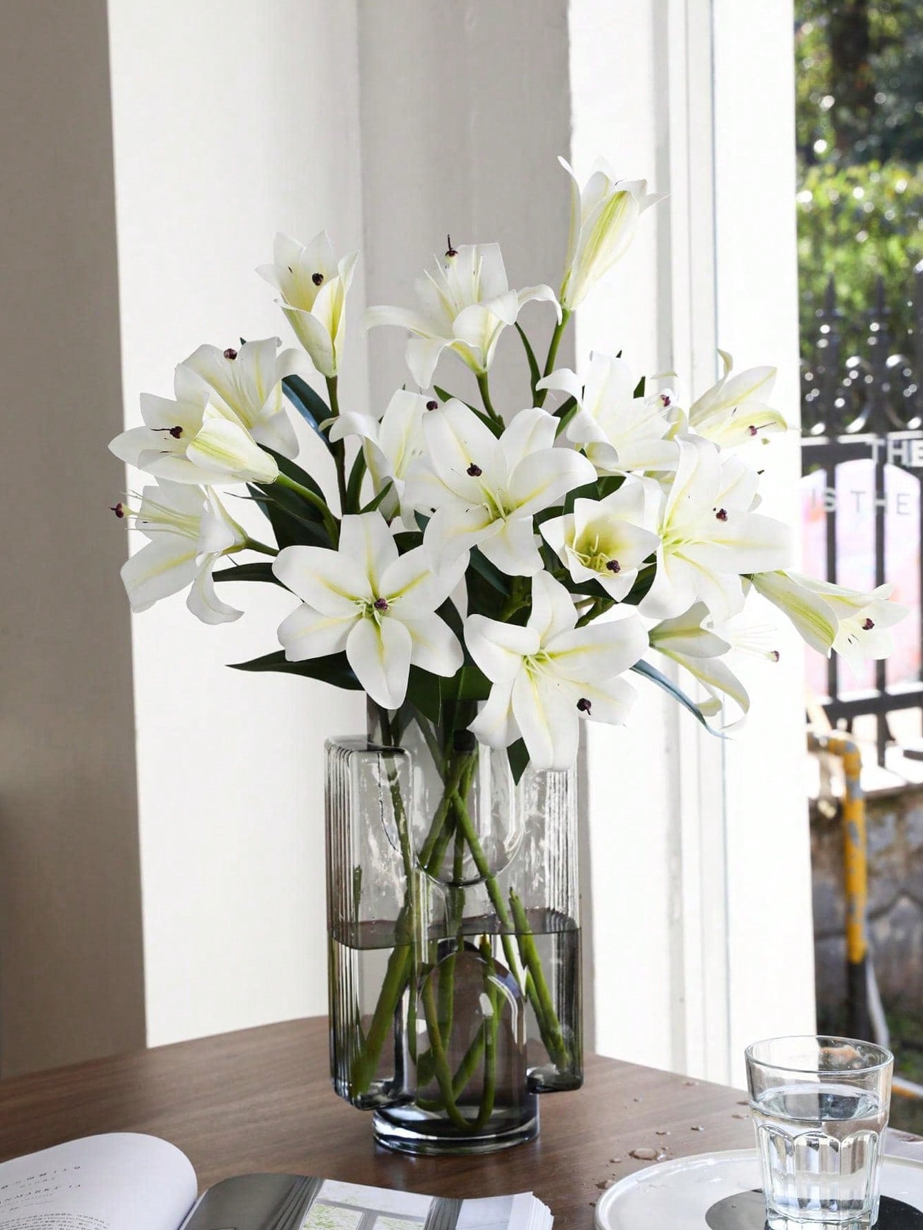 1pc/3pcs/6pcs Artificial Lily Flower, 28.4in/72cm Silk Fake Flower For Home Decor, Office, Party, Wedding, Spring, Mother&