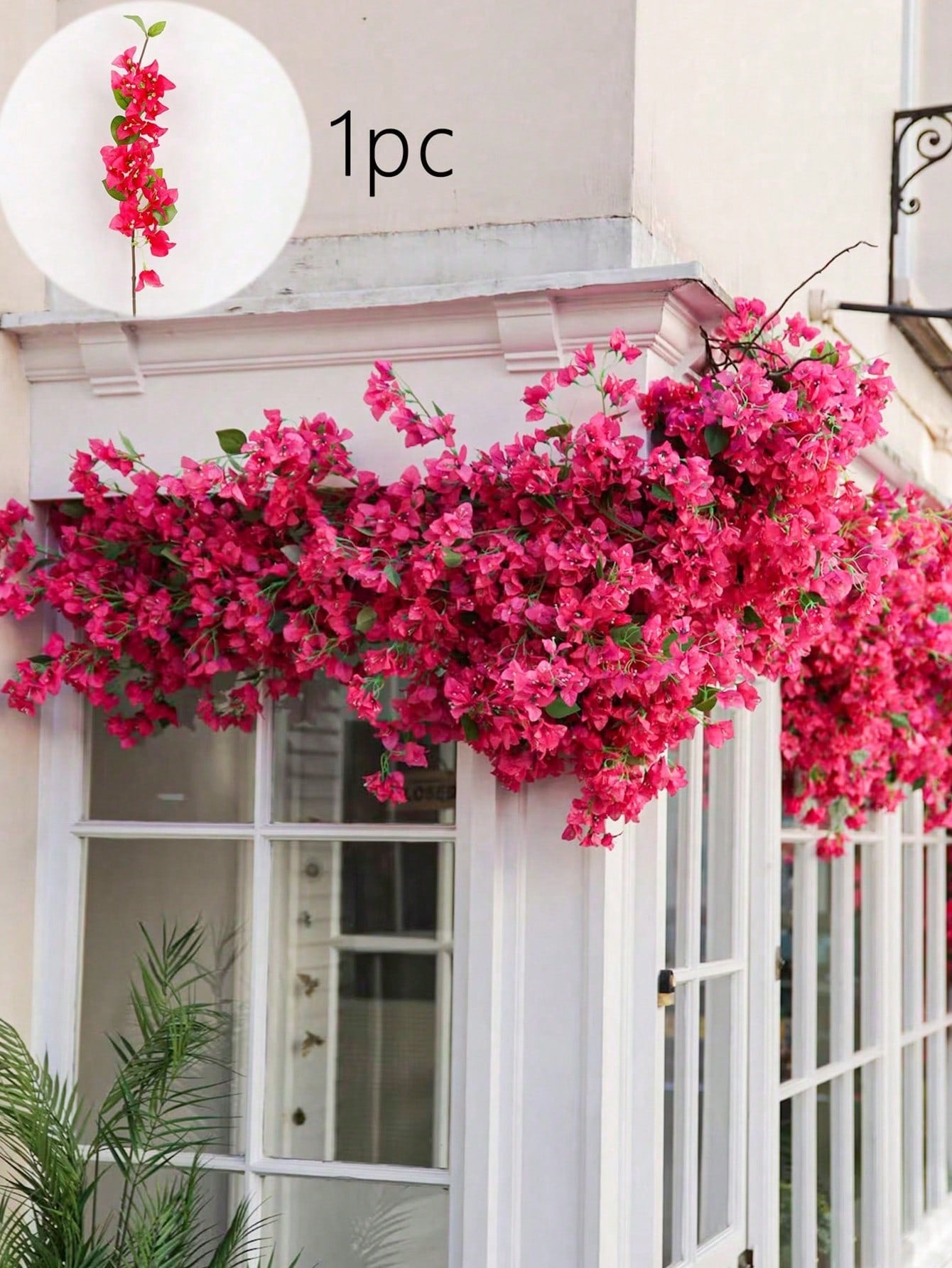1pc/3pcs/6pcs, 30in/76cm, Artificial Flower, Fake Plant, Single Branch Bouganvillea, Artificial Bouganvillea Branch, Artificial Bougainvillea Flower, Artificial Flower Stem Plant Branch, Suitable For Outdoor Wall Decor, Balcony Decor, Party Wedding Center