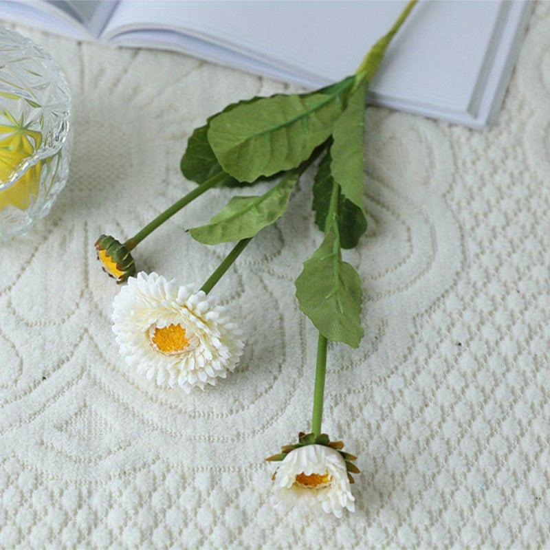 3pcs,Artificial Calendula, Silk Marigoldsmarigold, Autumn Decoration Faux Flowers for Wedding Bouquets Calendula Bridal Bouquet Artificial Wedding Flowers Home Garden Decor Party Birthday, Valentine&