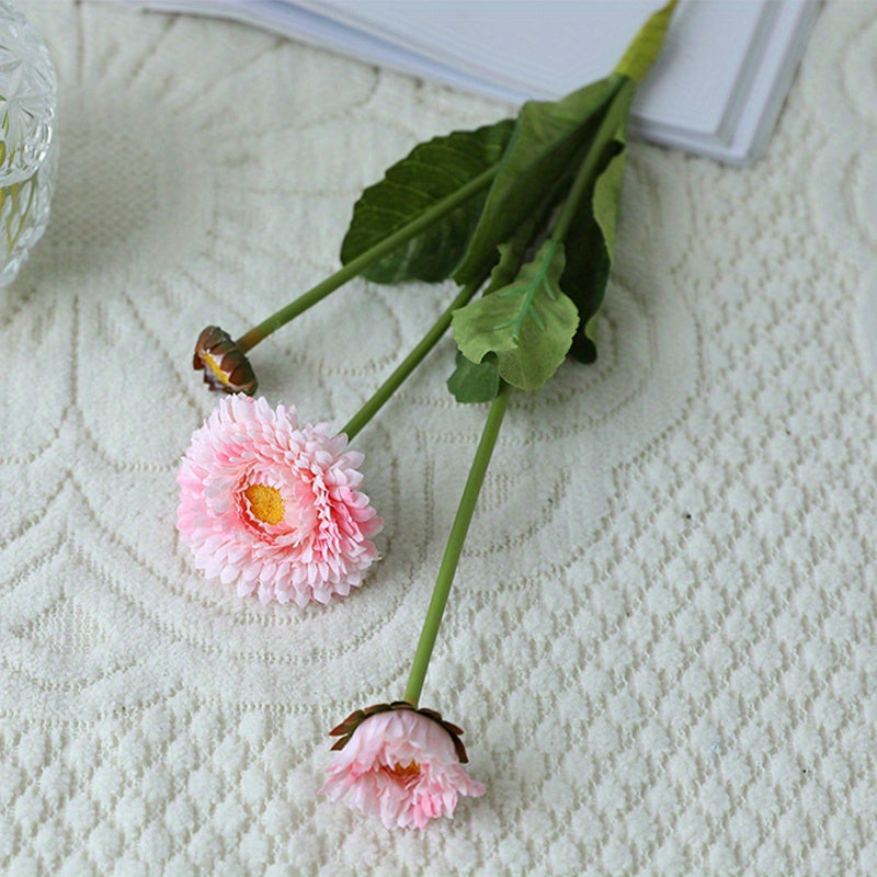 3pcs,Artificial Calendula, Silk Marigoldsmarigold, Autumn Decoration Faux Flowers for Wedding Bouquets Calendula Bridal Bouquet Artificial Wedding Flowers Home Garden Decor Party Birthday, Valentine&