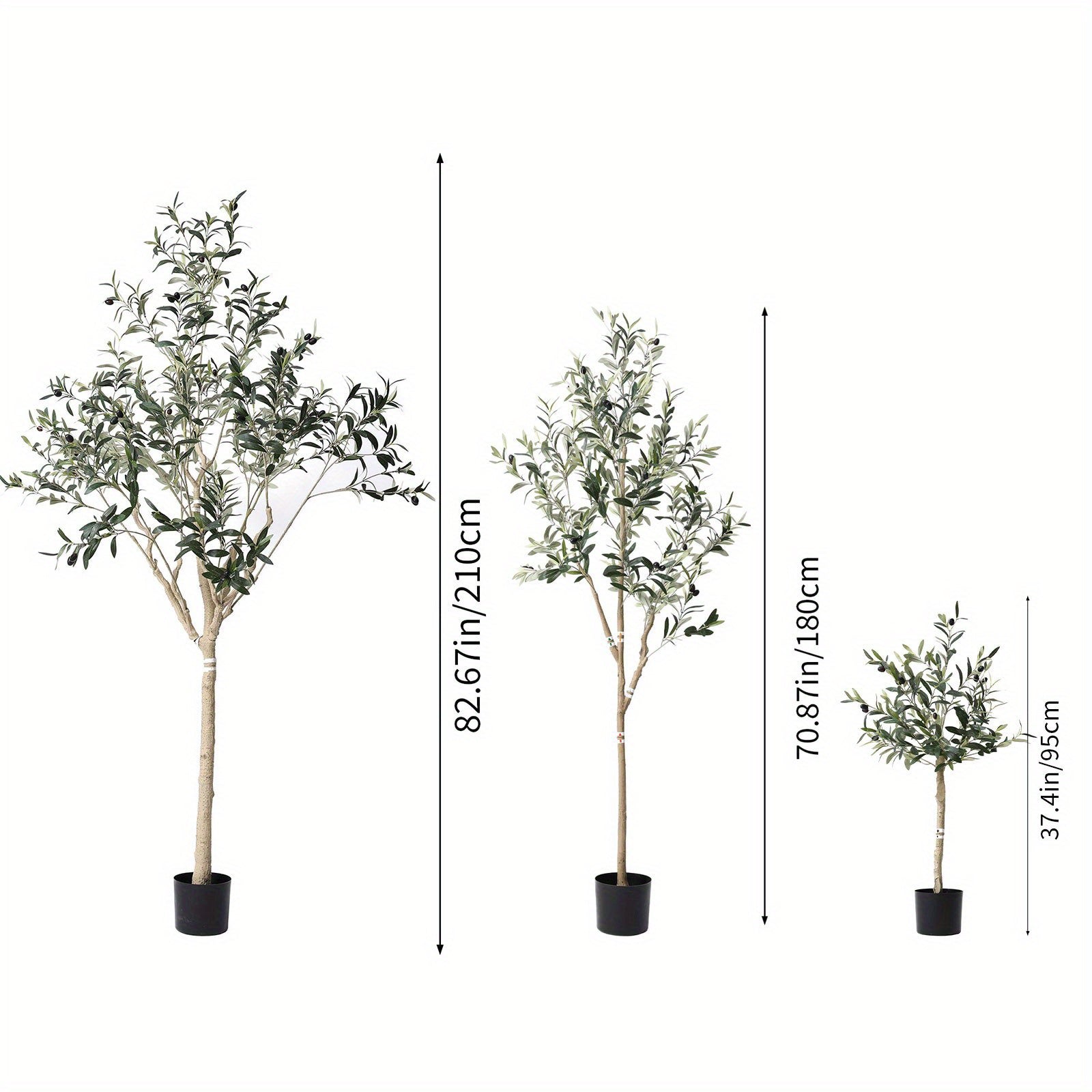 1pc Plastic Artificial Olive Tree with Multi-Trunk, Silk Leaves, and Fruits - Lifelike Indoor & Outdoor Decor for Home, Office, Living Room