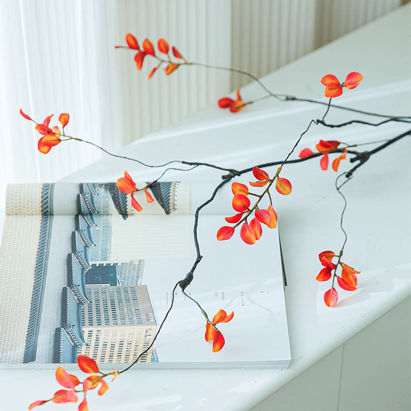 3pcs Glam Style Artificial Fall Plant Stems, 38in Plastic Branches for Vase Decoration, Thanksgiving Table Centerpieces, Christmas Halloween Garden Party Garland Decor
