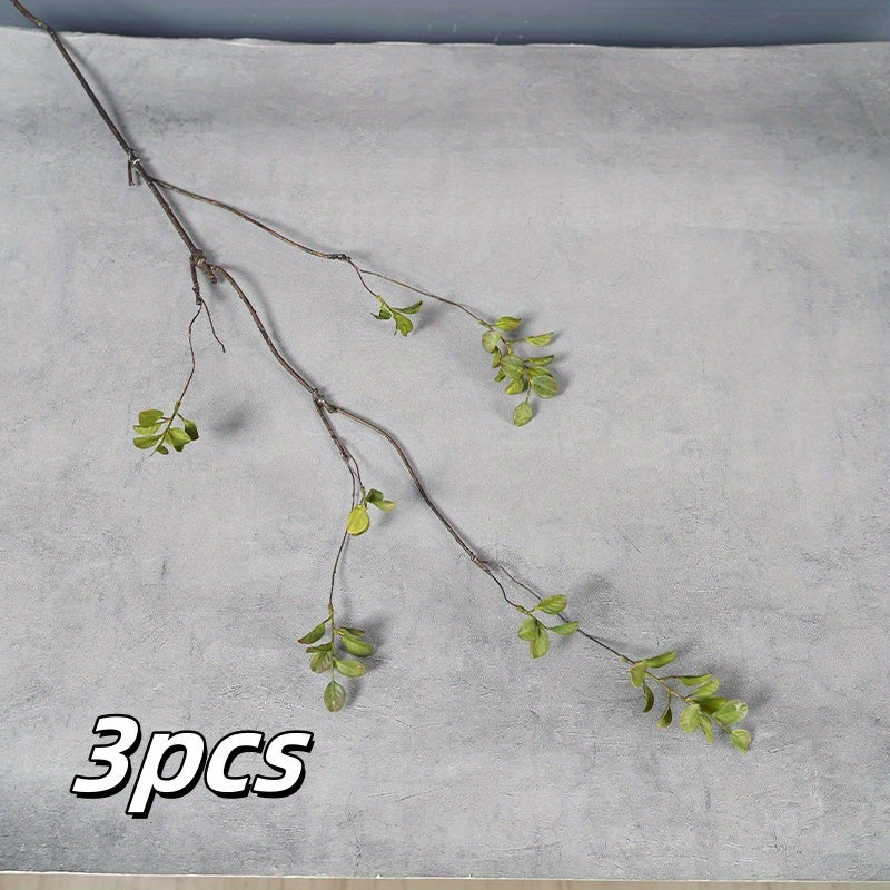 3pcs Glam Style Artificial Fall Plant Stems, 38in Plastic Branches for Vase Decoration, Thanksgiving Table Centerpieces, Christmas Halloween Garden Party Garland Decor