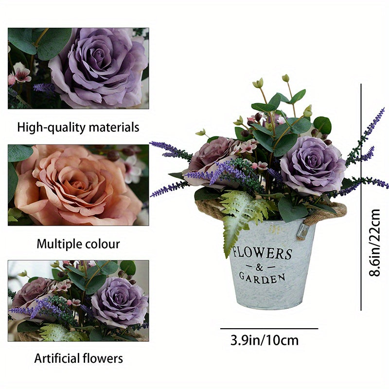 Charming 8in Potted Rose Plant - Perfect for Home, Office & Desk Decor | Ideal for Weddings, Engagements & Holidays