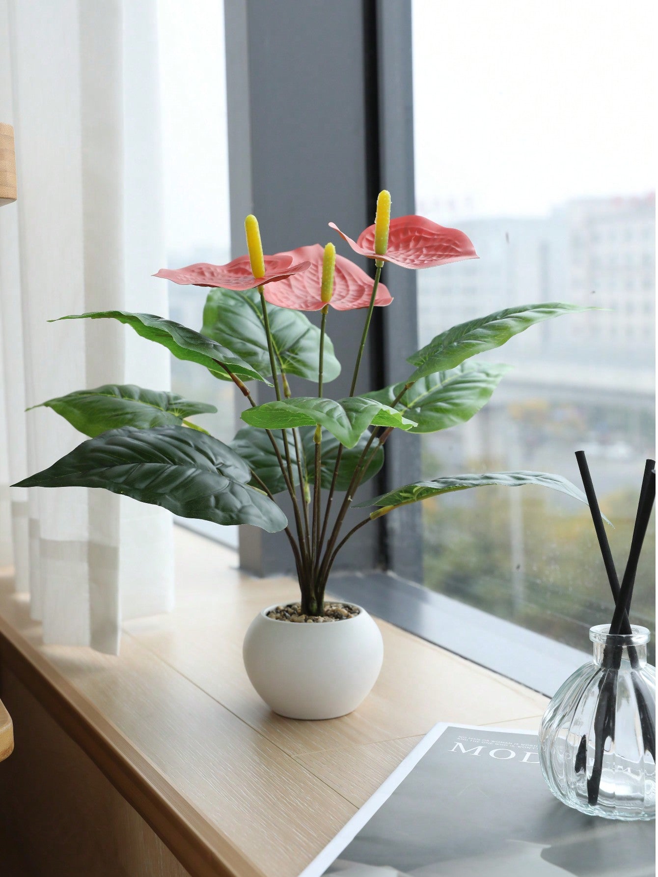 88.9inch,Anthurium Artificial Flowers Nearly Natural