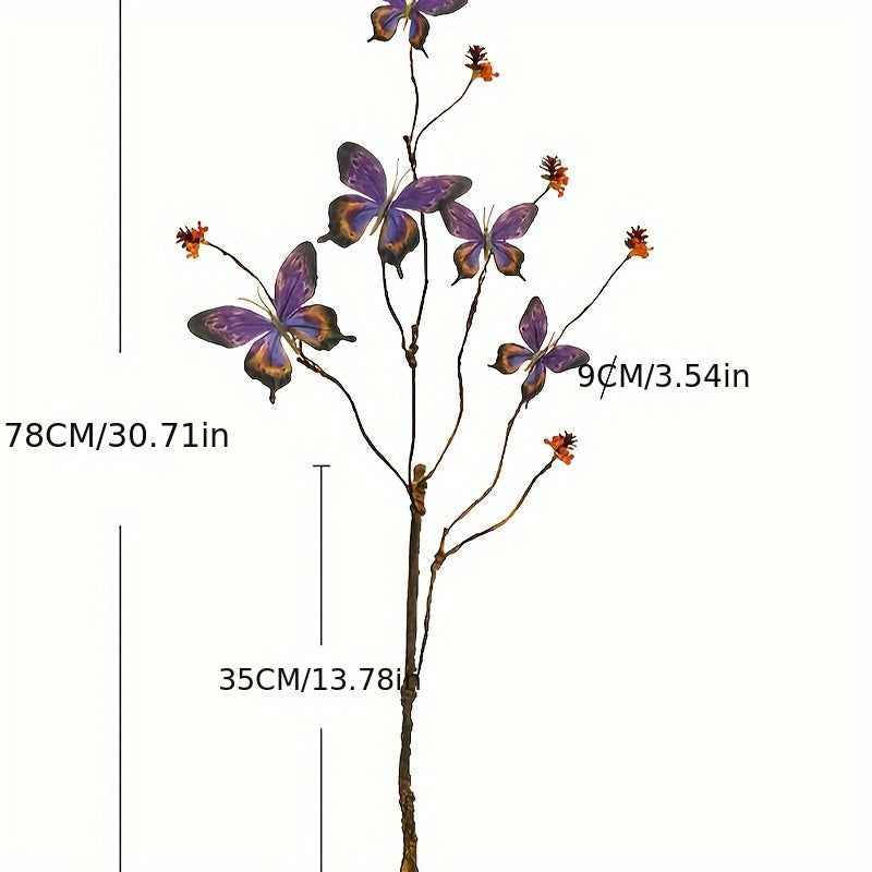 1pc Lifelike Butterfly Flower Arrangement - 5 Blooms, Perfect for DIY Home Decor & Gifts for Weddings, Valentine&