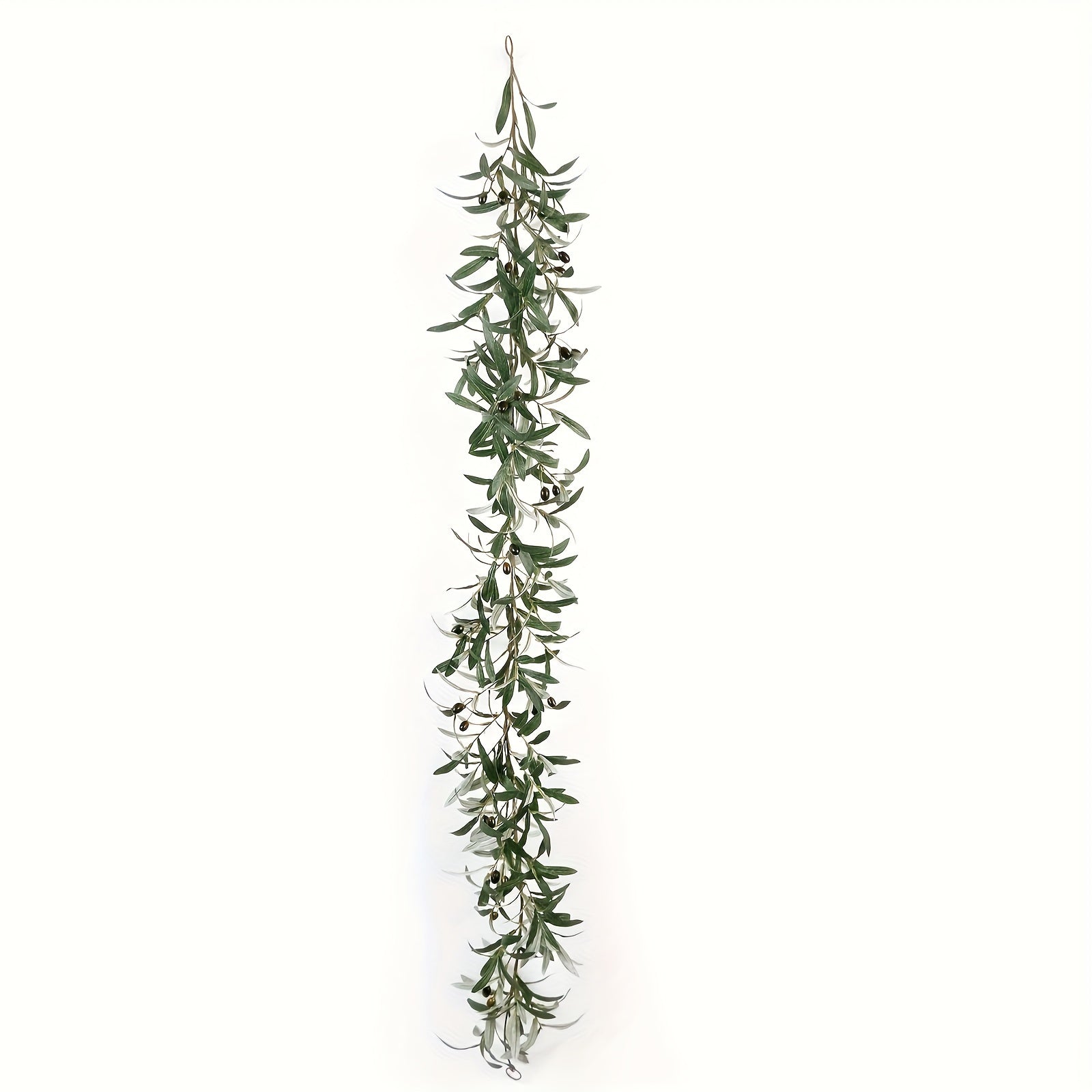 1pc 68.8"/175cm Lush Artificial Olive Leaf Vine with Simulated Fruits - Perfect for Wedding Backdrop, Home and Office Decor, Garden Wall Decor