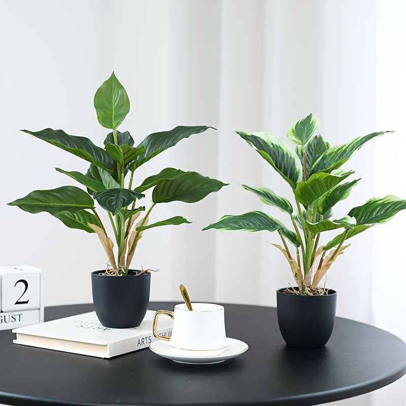 1pc Plastic Simulation Green Radish Potted Evergreen Green Plant for Home Desktop Floor Decoration Ornaments and Landscaping