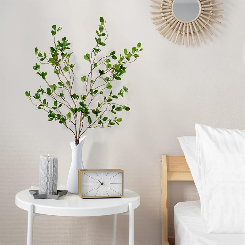 2pcs Lifelike Artificial Ficus Branches - Versatile Green Eucalyptus Stems for Home, Office, Wedding Decor & Vase Fillers - Perfect for Spring & Summer