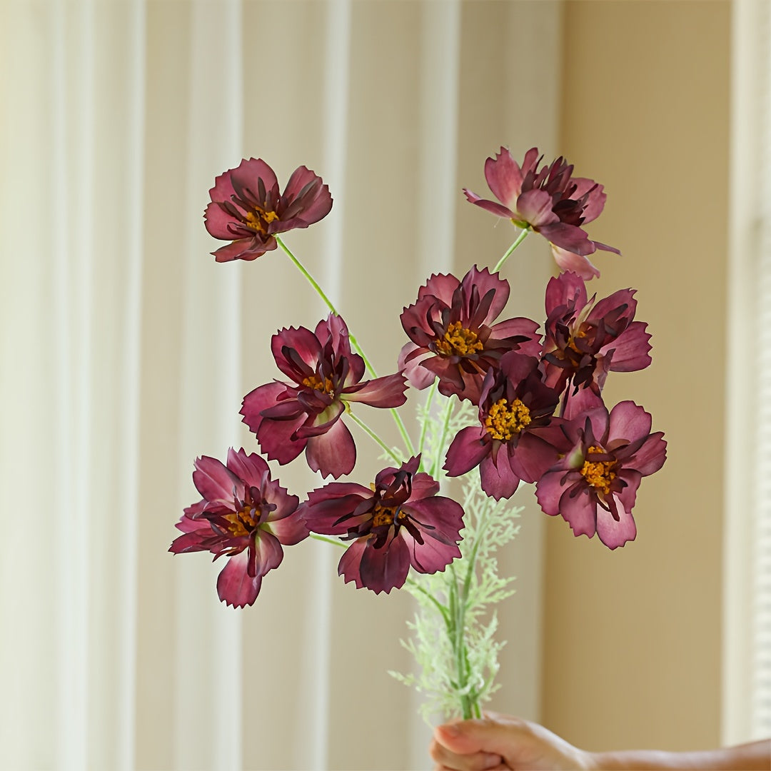 3pcs, Artificial Flowers, Cosmos Bipinnatus Spring Decoration, Small Daisies Cosmos, Artificial Flowers Chamomile, Silk Cloth Fake Flowers, Yard Decorations, Yard Supplies, Party Decorations, Holiday Supplies, Holiday Arrangements, Garden Decorations