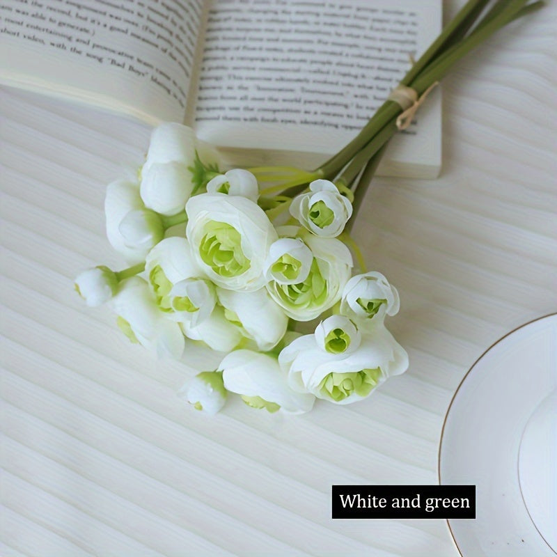 Vibrant Artificial Camellia Bouquet - Perfect for Weddings, Parties & Home Decor | Ideal for Centerpieces & Floral Arrangements