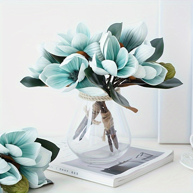 4pcs Set of Premium Artificial Magnolia Flowers - Real Touch Faux Blooms for Elegant Home Decor & Table Centerpieces, Perfect for Christmas, Valentine&