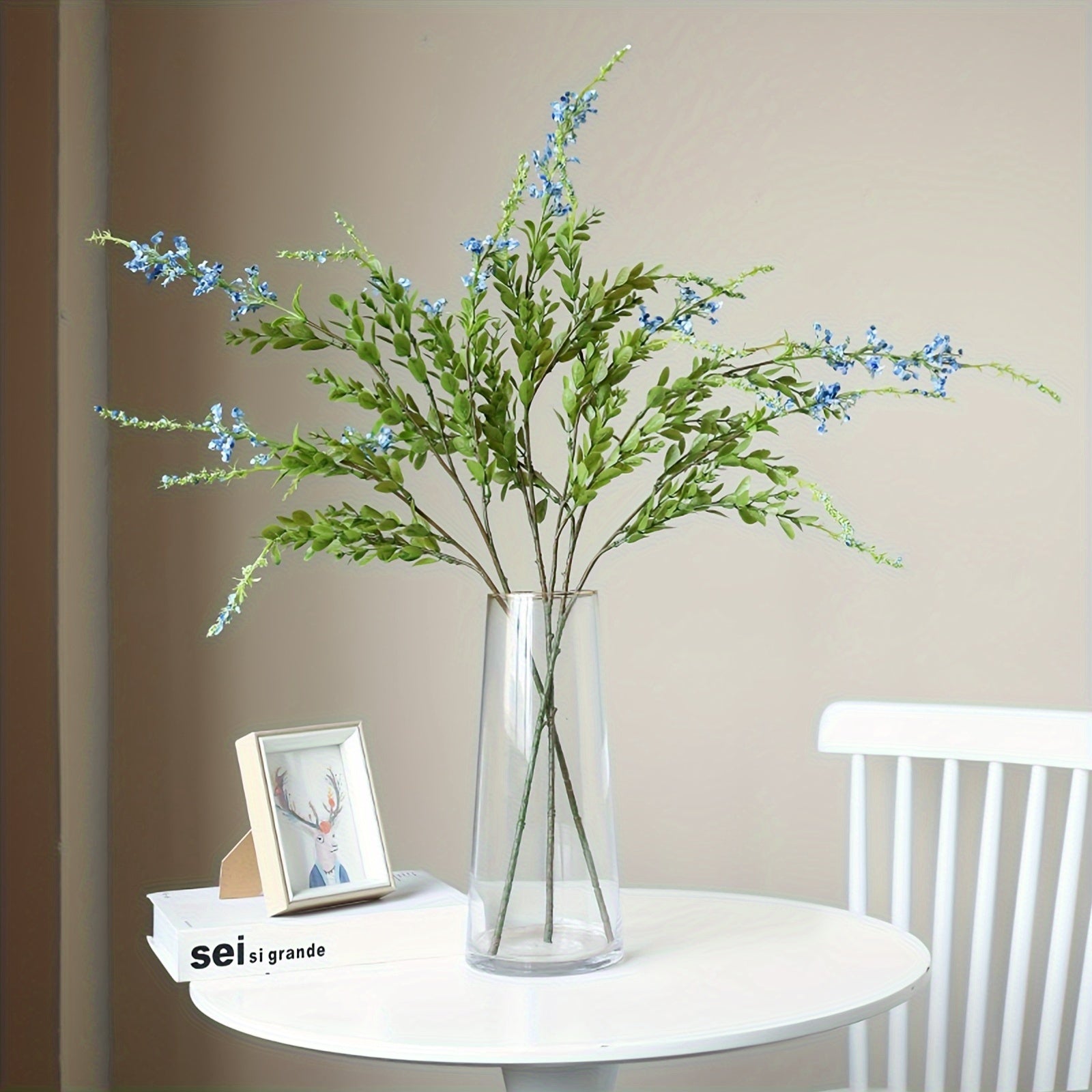 3/5pcs Boho Style Artificial Sage Green Plants - Versatile Plastic Floral Decor for Home, Garden, Wedding, Valentine&