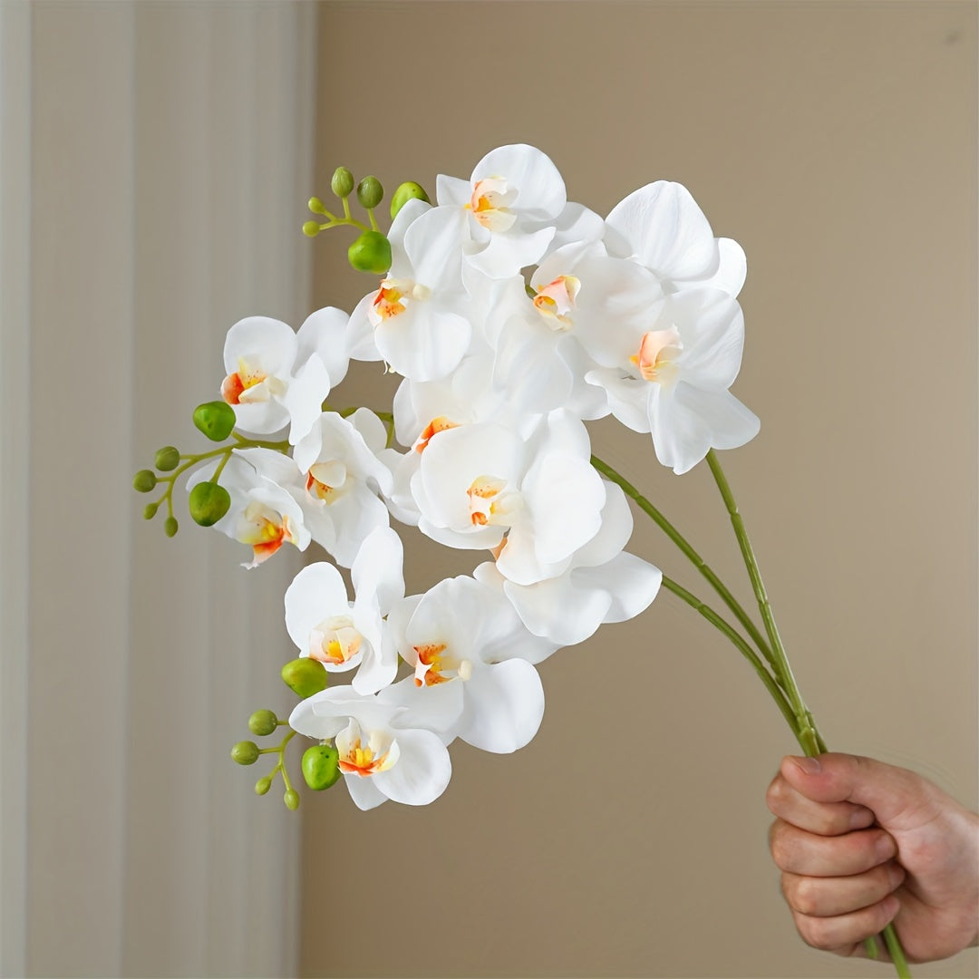 3pcs DIY Silk Phalaenopsis Orchid Set - Versatile Faux Floral Decor for Home, Office, and Holiday Celebrations