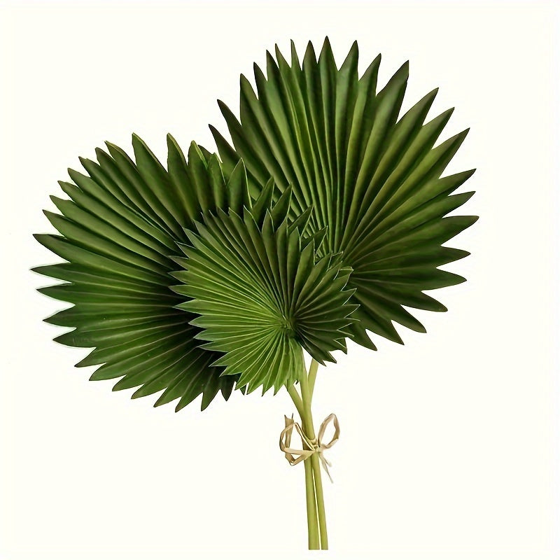 3pcs Boho Chic Artificial Palm Leaves - Perfect for DIY Wedding Bouquets, Bridal Party Decor & Home Accents - Versatile Faux Tropical Leaves for Halloween, Christmas, Valentine&