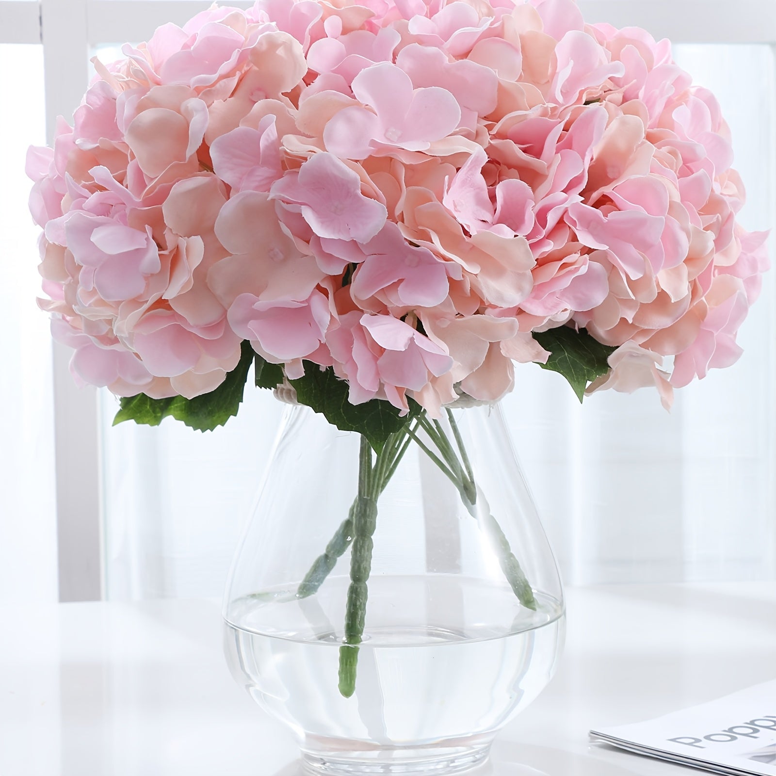 3/10 Bunches Boho Style Artificial Hydrangea Flowers, Durable Anti-Oxidation Plastic Faux Floral Arrangement for Wedding, Engagement, Birthday, Graduation, Home & Office Decor, Table Centerpiece, Seasonal Celebrations, Mother&