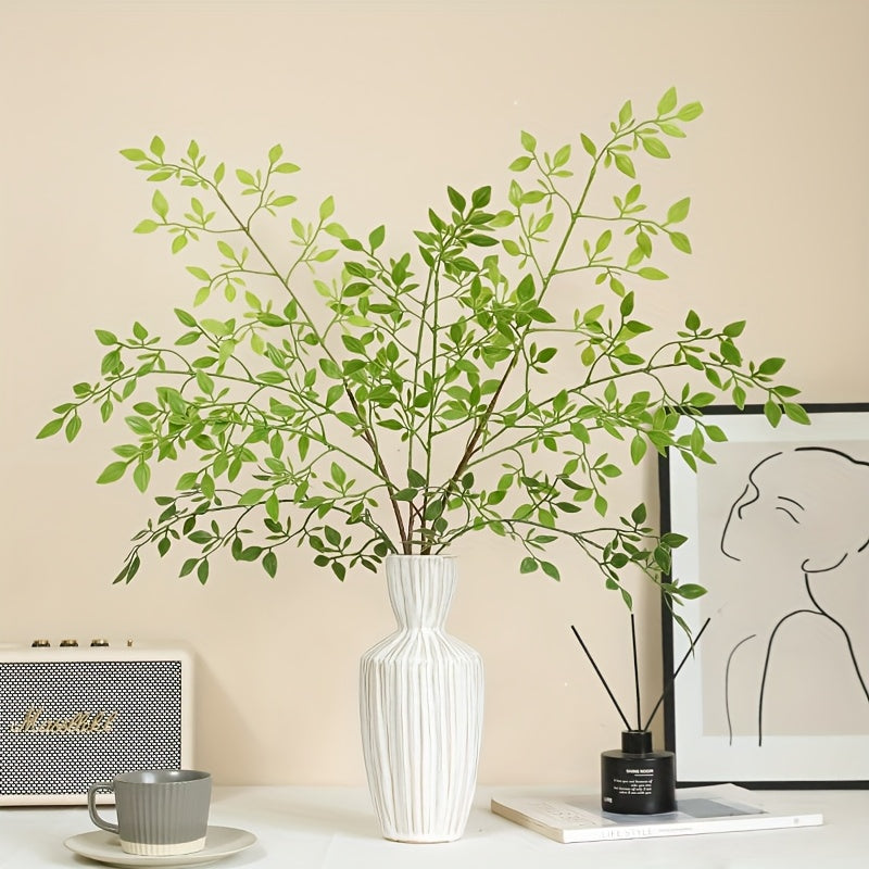 4pcs Set of Faux Autumn Branches - Versatile Artificial Bamboo Leaves for Thanksgiving, Halloween, Christmas & More - Perfect for Dining Table, Fireplace Decor & Home Celebrations