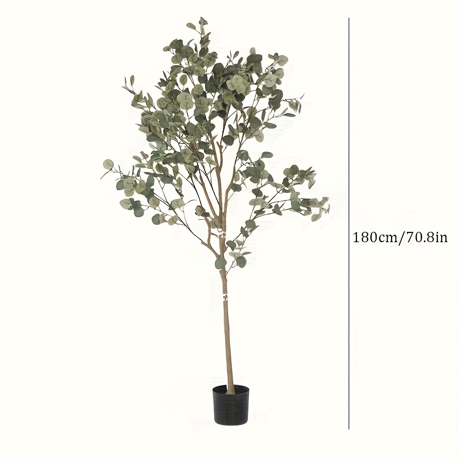 Festive Flair, Modern Artificial Eucalyptus Tree in Pot - Silk Silvery Dollar Leaves, Perfect for Wedding, Living Room, Office Decor & Housewarming Gift