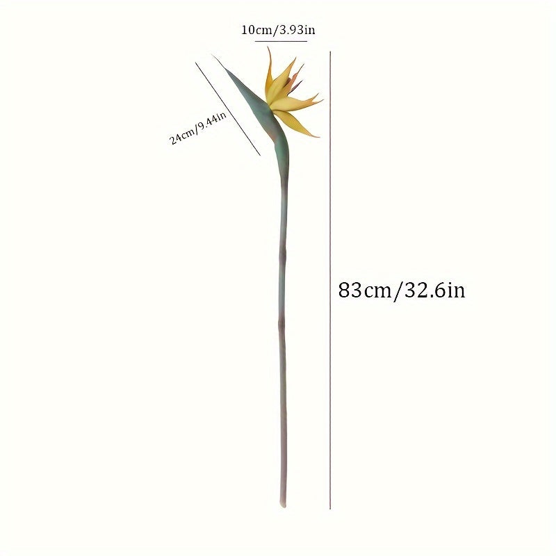 Long Stem Bird of Paradise Artificial Flowers - Perfect for Home Decor, Desk Decoration, Outdoor Patio, Christmas, Easter, Hanukkah, Valentine&