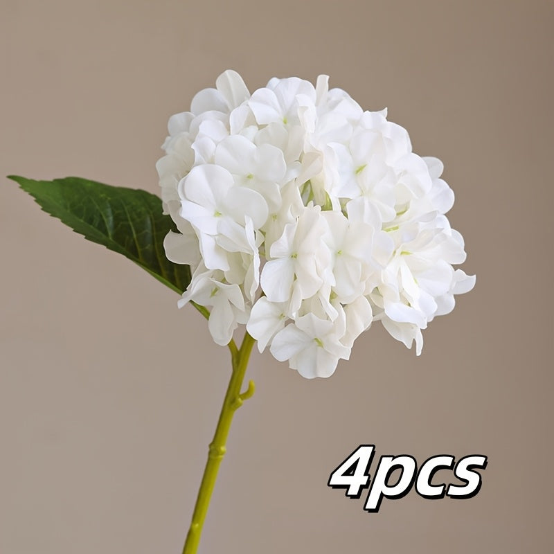 4pcs, 12in, Artificial Hand-felt Fabric Hydrangea, 3D Hand-felt Large Hydrangea, Suitable for Outdoor Wedding Office Family Gathering Living Room Table Decoration