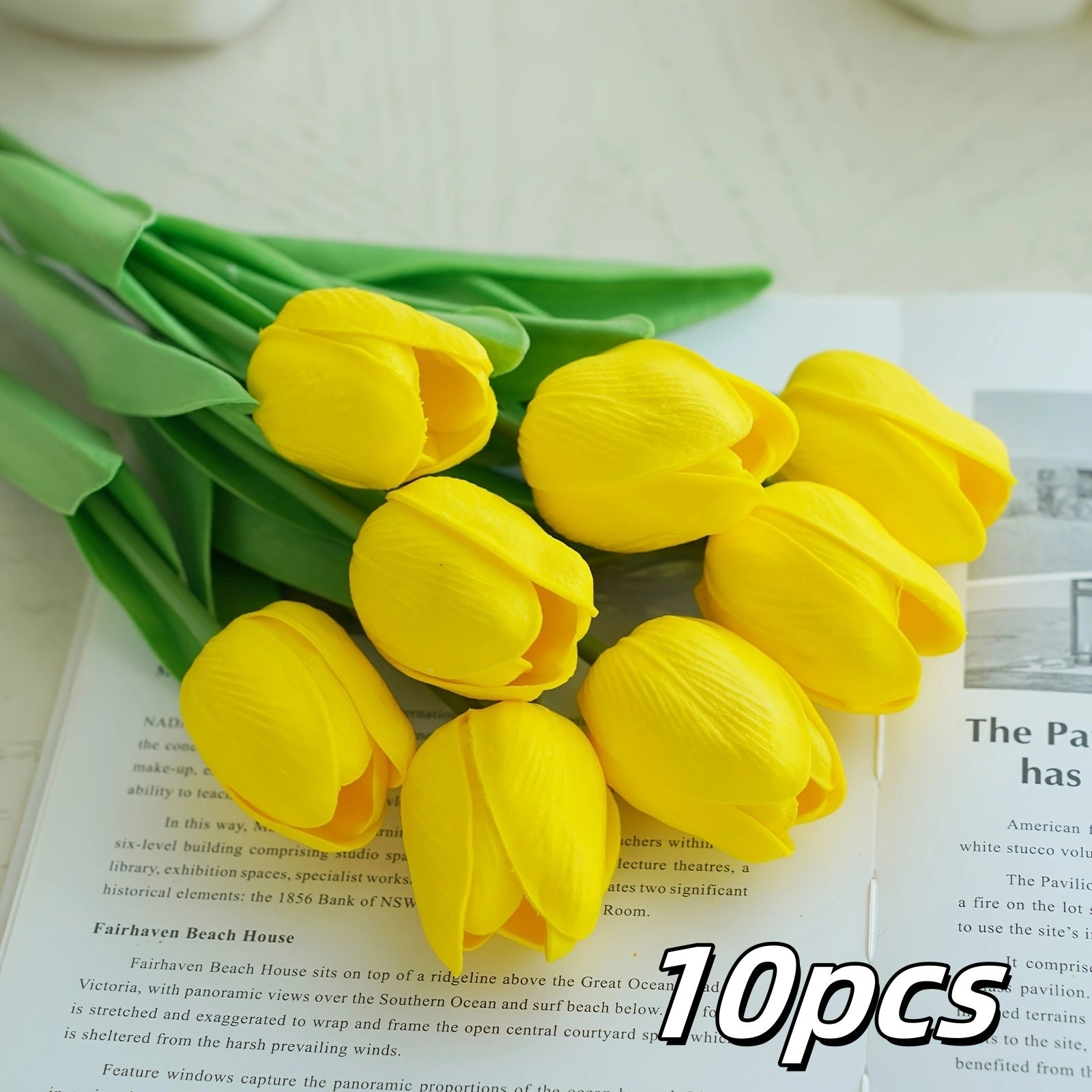 10 high-end artificial flowers, real touch tulip bouquet, wedding room home hotel party event Christmas decoration