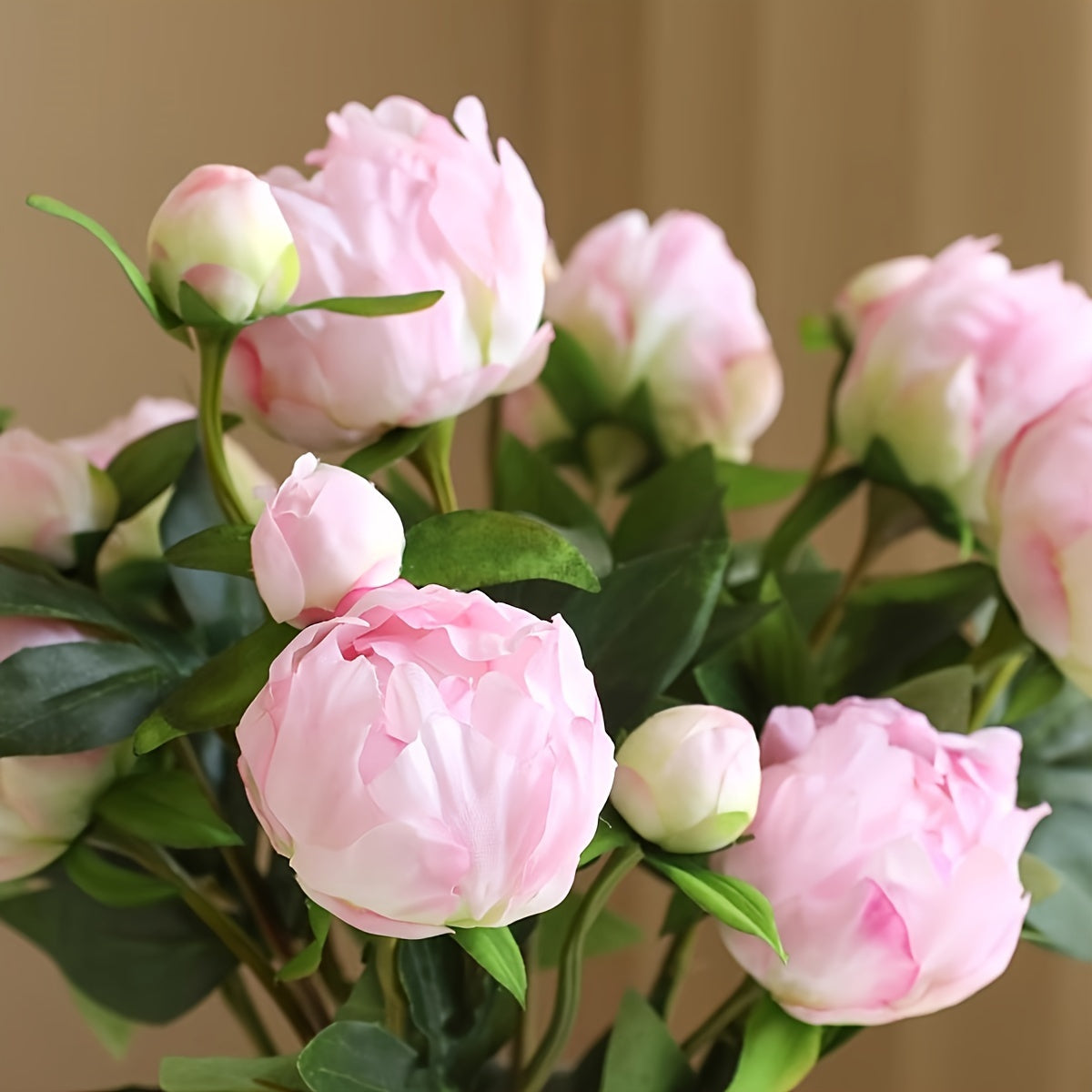 Classic Fabric Peony Artificial Flowers - 2 Pack Faux Peony Floral Stems for Home and Office Decor, Versatile Silk Peonies for Centerpieces, Engagements, and Seasonal Celebrations