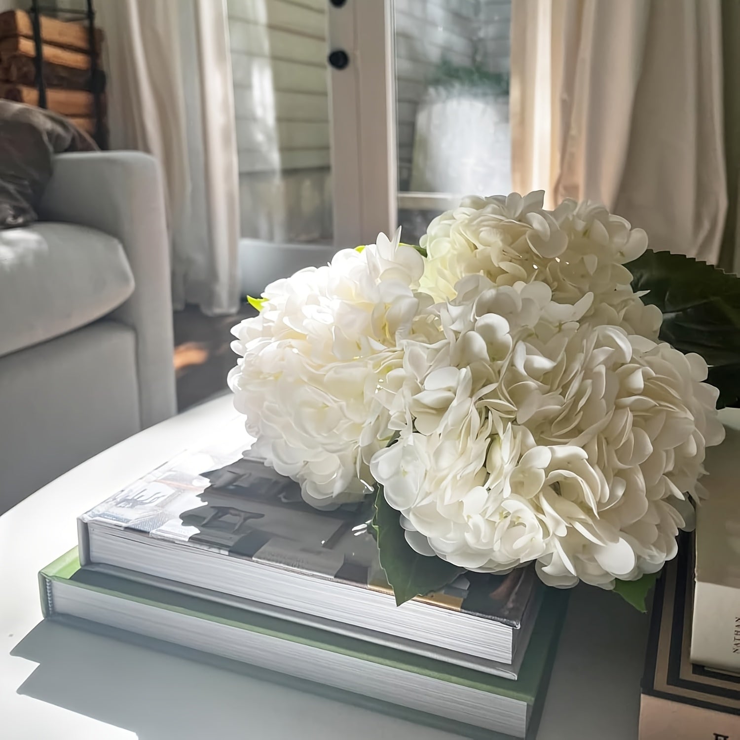 2pcs 22" Lifelike Artificial Hydrangea Flowers with Stems - Perfect for DIY Wedding Centerpieces, Bouquets & Home Decor, Fake Flowers, Floral Decor, Thanksgiving Occasion