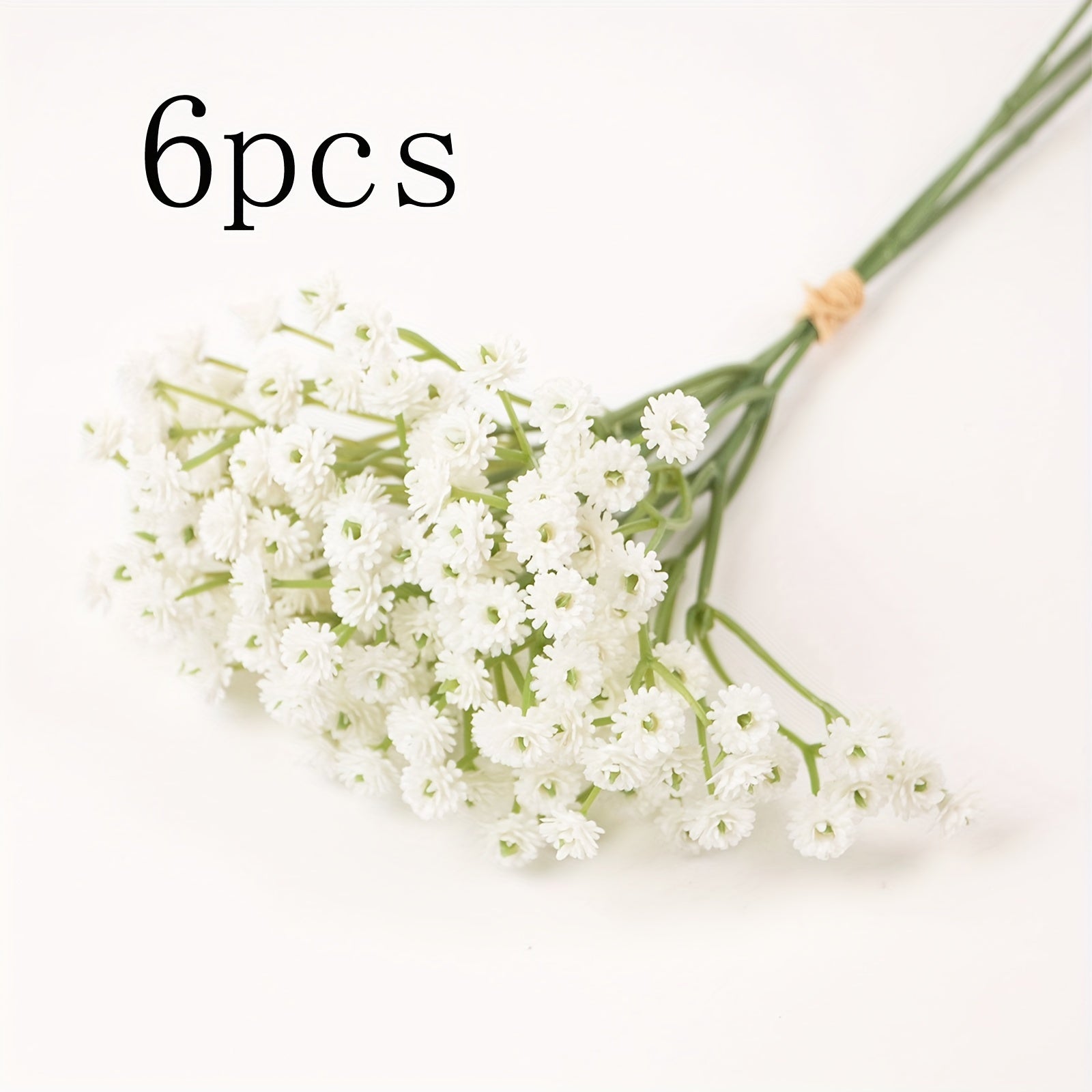 6/10pcs Gypsophila Artificial Flowers, Fake Flowers Gypsophila Bouquet Autumn Artificial Flowers for Decoration, Real Touch Silk Flowers for Wedding Christmas DIY Party Home Garden Office Decoration (White, Blue)