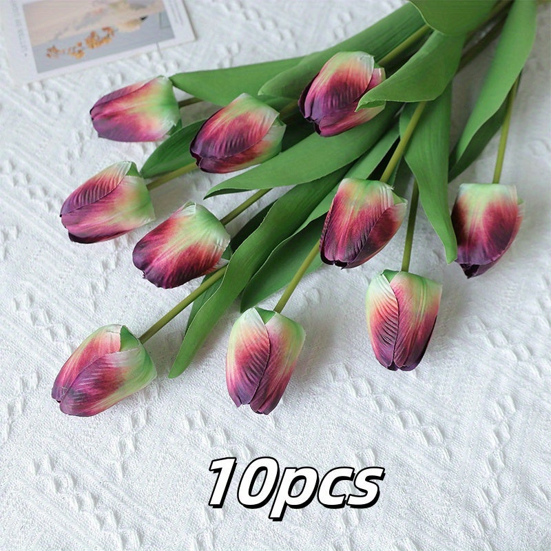 10pcs Lifelike Faux Tulips - Perfect for DIY, Wedding & Home Decor | Ideal Mother&
