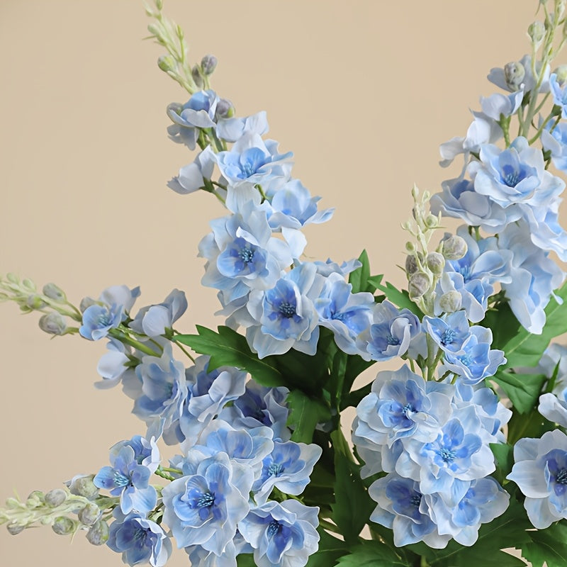 2pcs Silk Larkspur & Snapdragon Artificial Flowers - Long Stem Faux Delphinium for Home, Office, Garden, Wedding Decor - Versatile Indoor/Outdoor Vase Arrangement