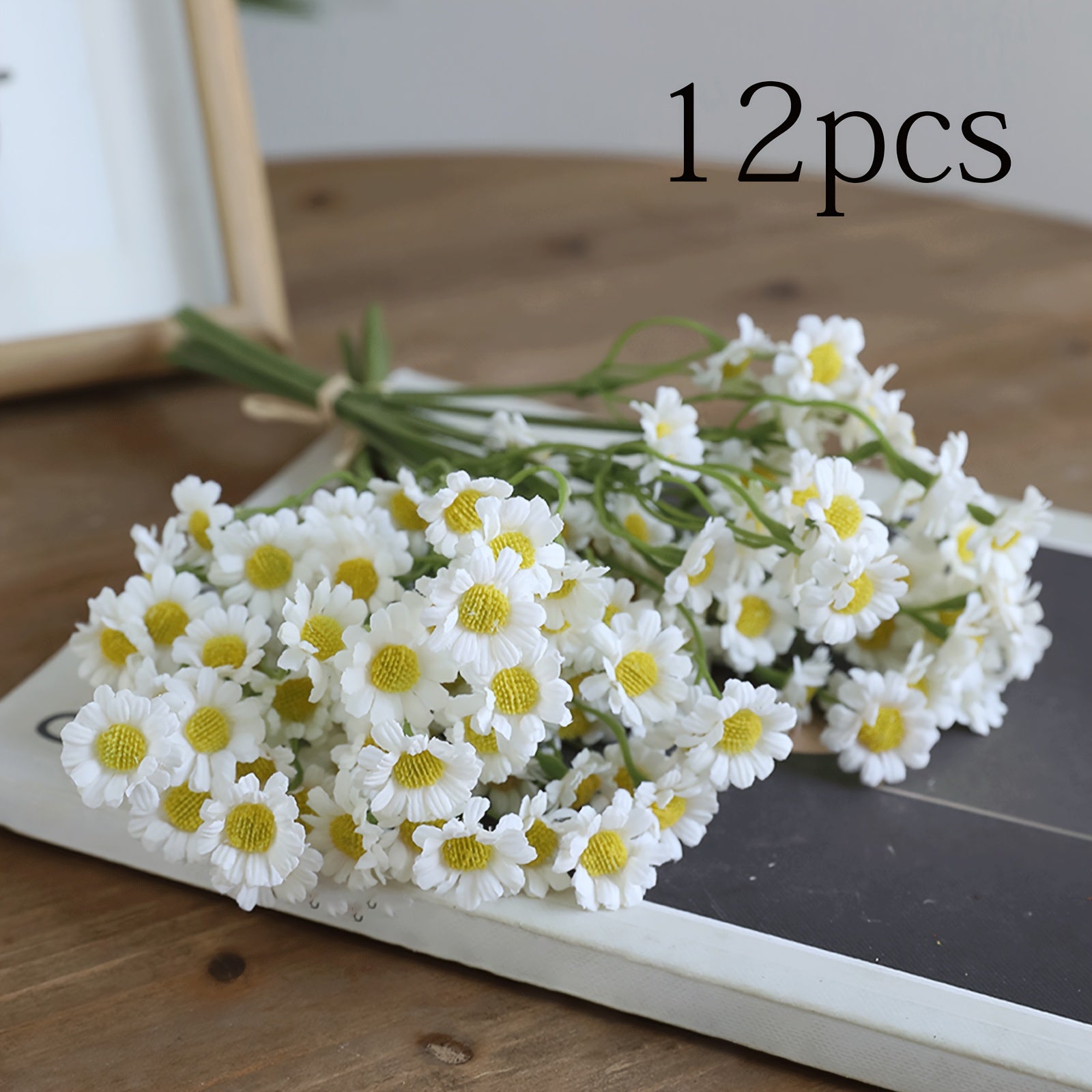 12pcs Vibrant Artificial Daisy Bouquets - Perfect for Weddings, Birthdays & Holidays - Ideal for Home Decor, Cafes & Photo Props
