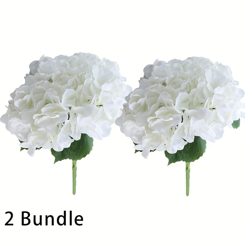 2 Bundles Artificial Hydrangea Silk Flowers Artificial Flowers 10 Heads Artificial Hydrangea Flowers Silk Flowers with Stems for Home Wedding Bouquet Table Centerpieces Party Decoration