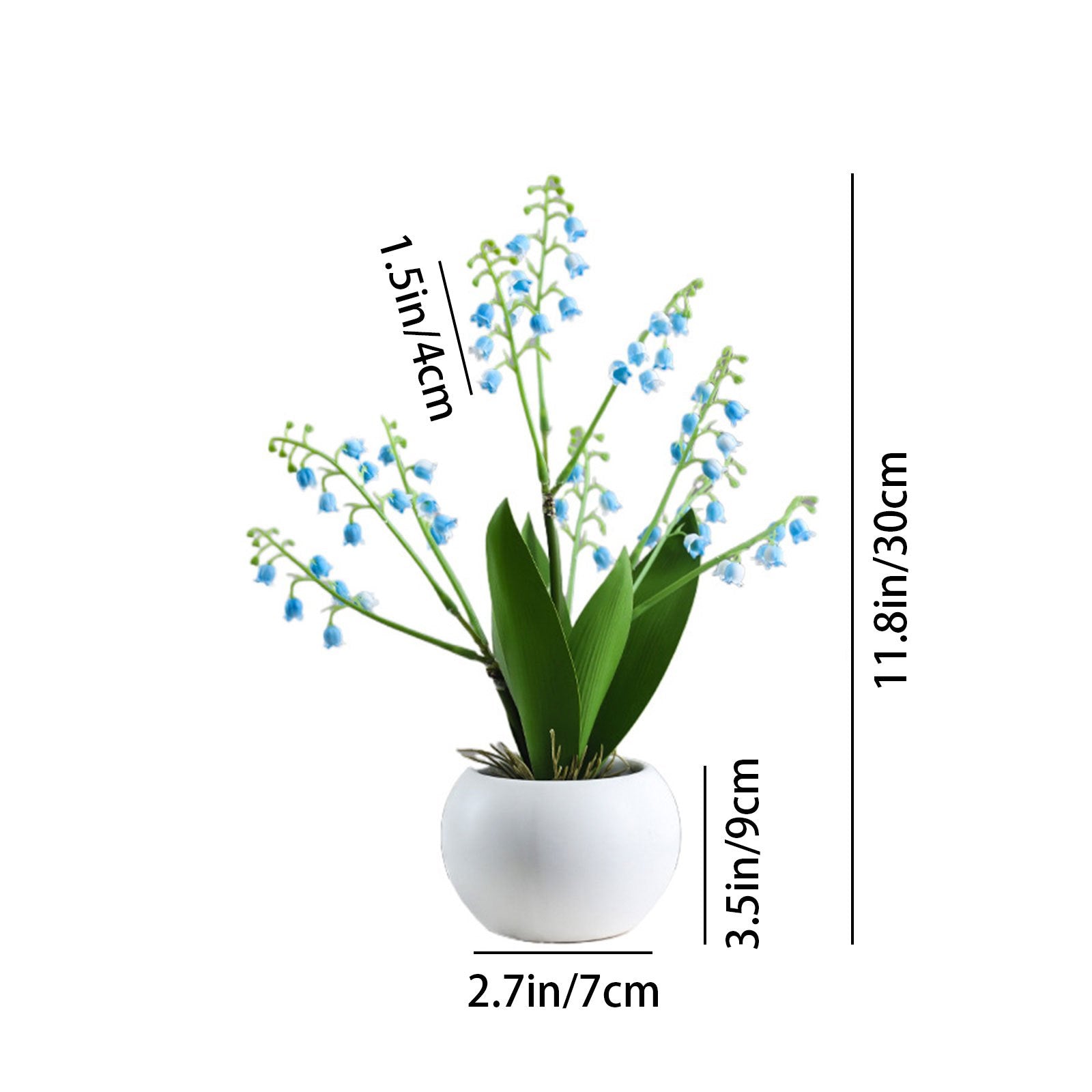 Elegant 11.8" Artificial Lily of the Valley Potted Plant - Perfect for Home, Garden, Wedding & Party Decor | Ideal Spring Centerpiece & Outdoor Patio Accent