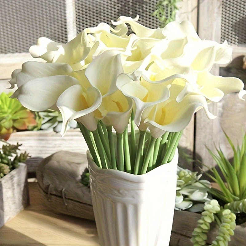 8pcs Vibrant Artificial Calla Lily Bouquet - Realistic, Long-Lasting Petals for Home Decor, Weddings & Parties - Easy Assembly, Durable & Reusable